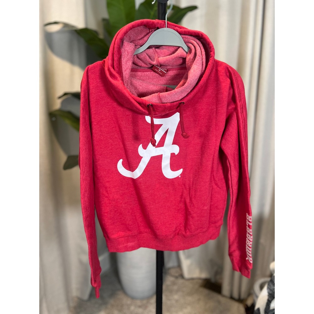Colosseum Alabama Crimson Tide Cowl Neck Hoodie Red Medium Women NCAA